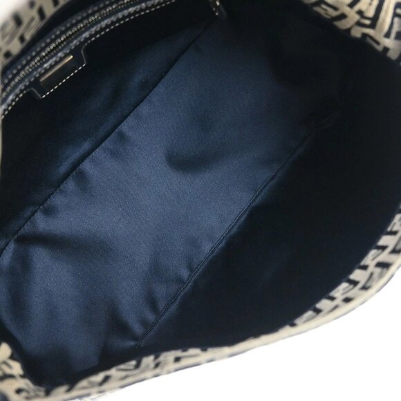 Fendi Navy Gray Canvas Zucchino Mamma Baguette Handbag 2305.26325.018 145596 - Picture 8 of 10